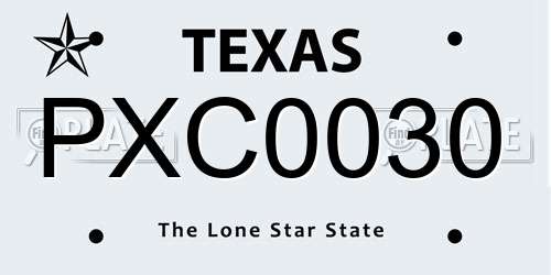 PXC0030 Texas License Plate