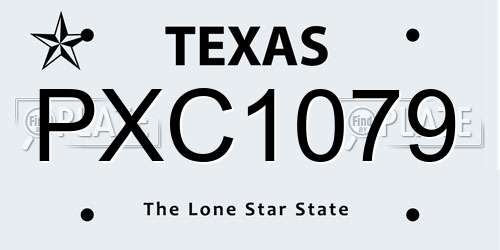 PXC1079 Texas License Plate