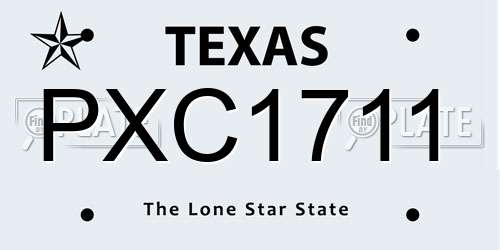 PXC1711 Texas License Plate