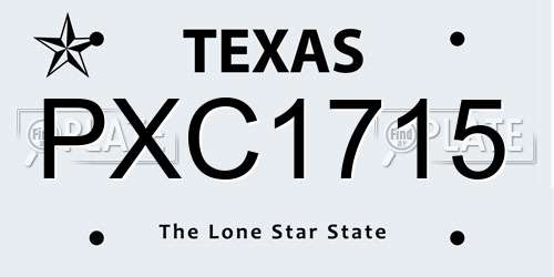 PXC1715 Texas License Plate