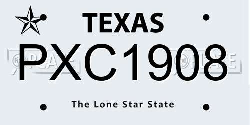 PXC1908 Texas License Plate
