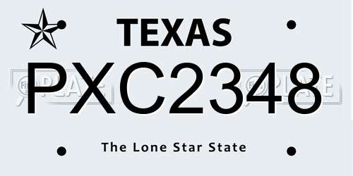PXC2348 Texas License Plate