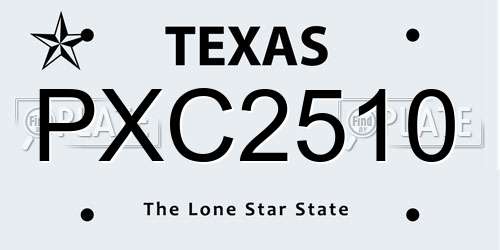 PXC2510 Texas License Plate