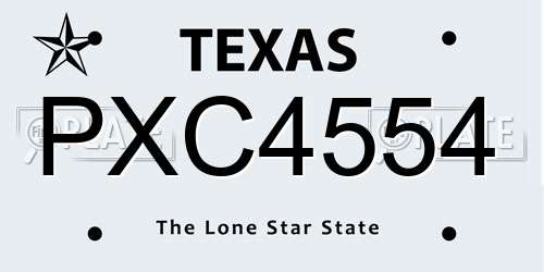 PXC4554 Texas License Plate