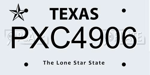 PXC4906 Texas License Plate
