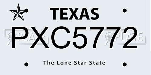PXC5772 Texas License Plate