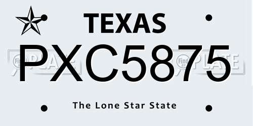 PXC5875 Texas License Plate