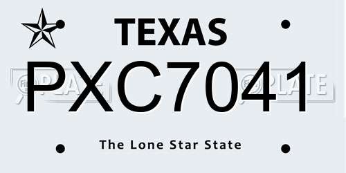 PXC7041 Texas License Plate