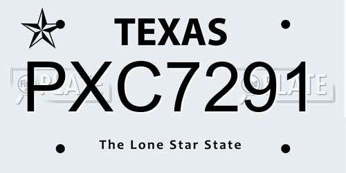PXC7291 Texas License Plate