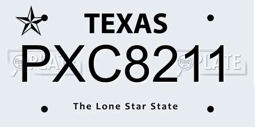 PXC8211 Texas License Plate