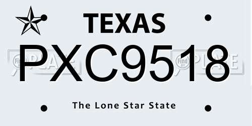 PXC9518 Texas License Plate