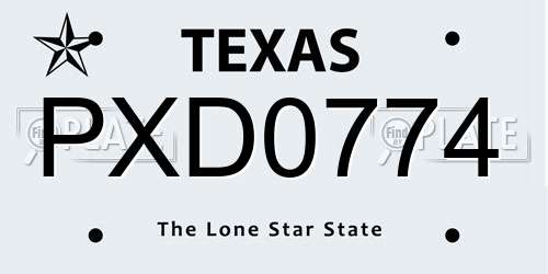 PXD0774 Texas License Plate