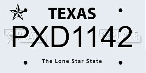 PXD1142 Texas License Plate