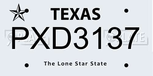 PXD3137 Texas License Plate