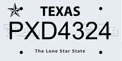 PXD4324 Texas License Plate