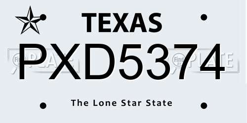 PXD5374 Texas License Plate