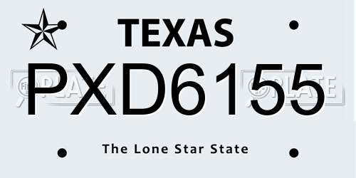 PXD6155 Texas License Plate