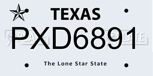 PXD6891 Texas License Plate
