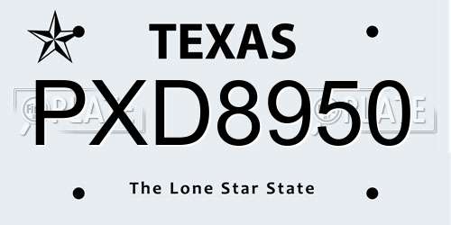 PXD8950 Texas License Plate