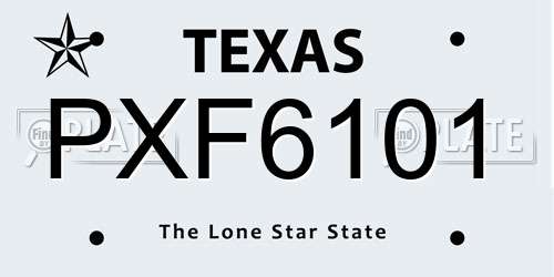 PXF6101 Texas License Plate