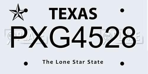 PXG4528 Texas License Plate