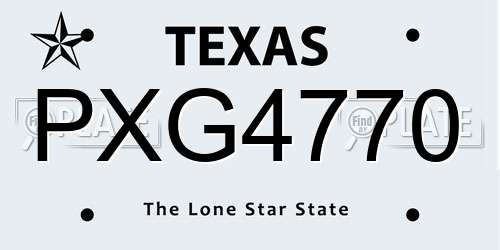 PXG4770 Texas License Plate