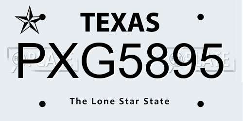 PXG5895 Texas License Plate