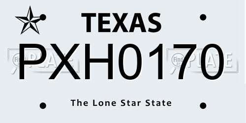 PXH0170 Texas License Plate