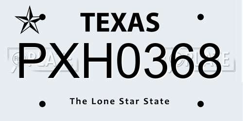 PXH0368 Texas License Plate