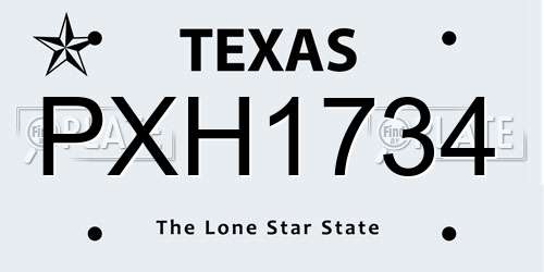 PXH1734 Texas License Plate