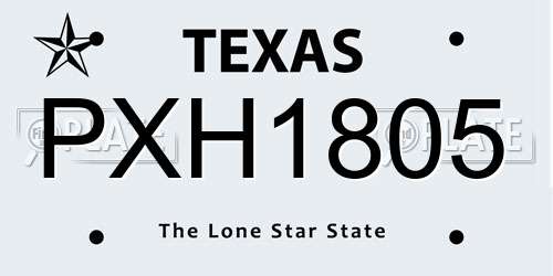 PXH1805 Texas License Plate