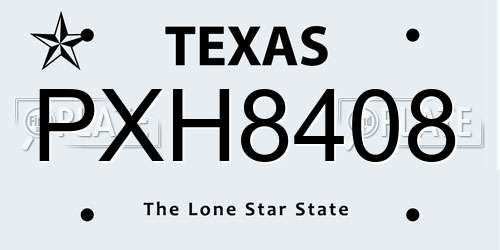 PXH8408 Texas License Plate