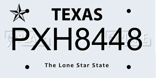 PXH8448 Texas License Plate