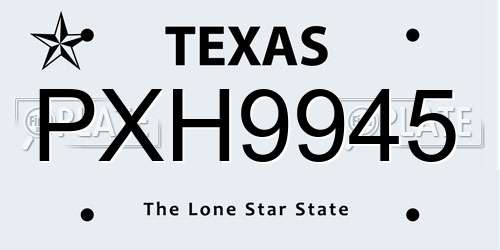 PXH9945 Texas License Plate