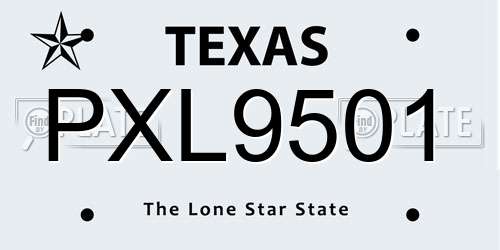PXL9501 Texas License Plate