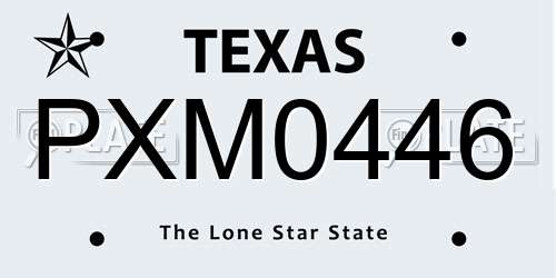 PXM0446 Texas License Plate