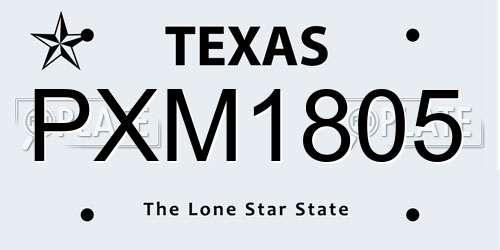 PXM1805 Texas License Plate