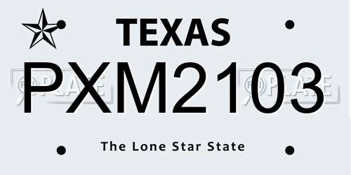 PXM2103 Texas License Plate