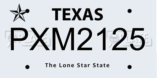 PXM2125 Texas License Plate