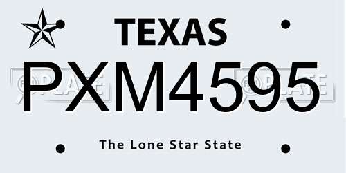 PXM4595 Texas License Plate