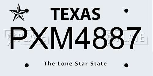 PXM4887 Texas License Plate
