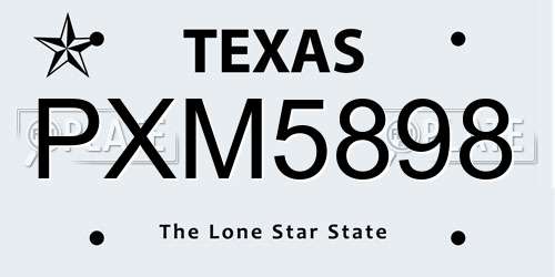 PXM5898 Texas License Plate