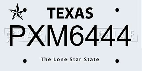 PXM6444 Texas License Plate