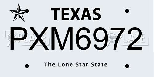 PXM6972 Texas License Plate