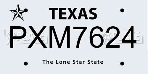 PXM7624 Texas License Plate