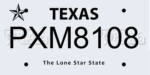 PXM8108 Texas License Plate