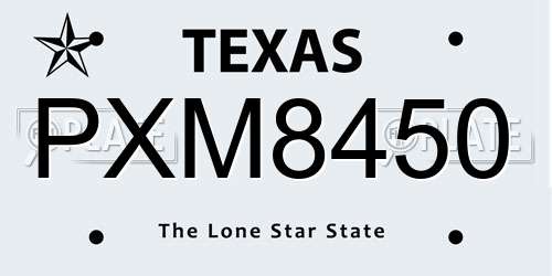 PXM8450 Texas License Plate