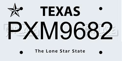 PXM9682 Texas License Plate