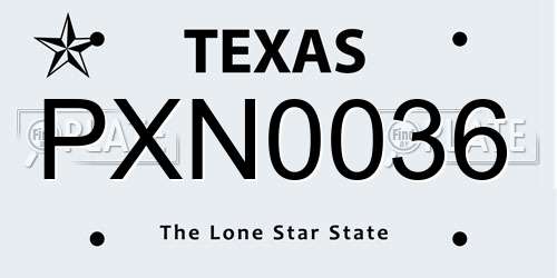 PXN0036 Texas License Plate