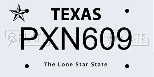 PXN609 Texas License Plate